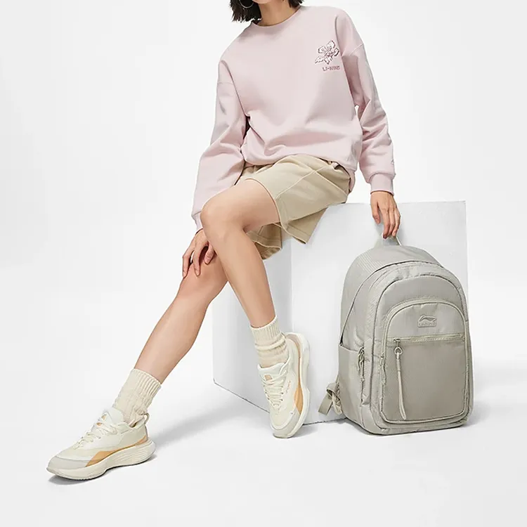 LiNing Sports Life Collection Polyester Backpack Regular Unisex Dawn Gray-4