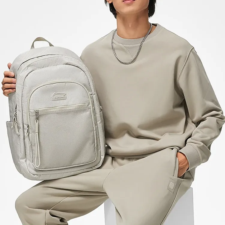 LiNing Sports Life Collection Polyester Backpack Regular Unisex Dawn Gray-5