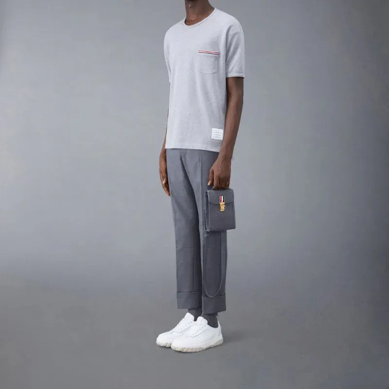 THOM BROWNE· Wool Shoulder Bag, Crossbody Bag Men's Gray-3