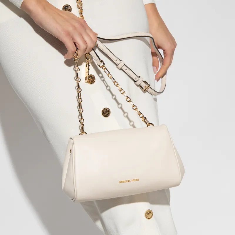 MICHAEL KORS Belle Leather Crossbody Bag Shoulder Bag Women's Cream-4