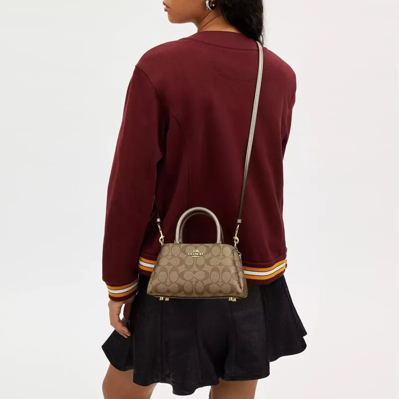 COACH Zuri Cow Leather Shoulder Bag Crossbody Bag Small Size Women's Champagne-4