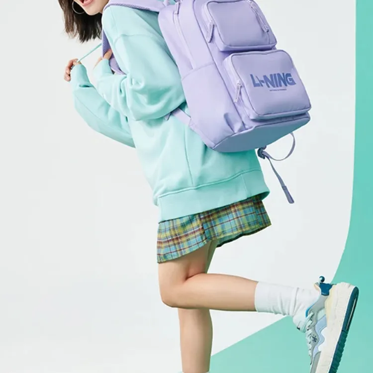 LiNing Sports Life Collection Polyester Backpack Regular Unisex Bad Little Purple-5