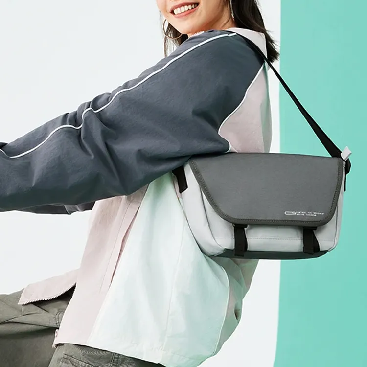LiNing Sports Life Collection Polyester Shoulder Bag, Crossbody Bag Unisex Microcrystalline Gray & Asphalt Gray & Black-6