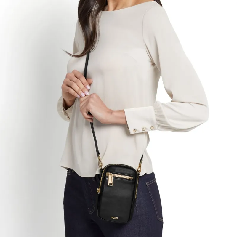 TUMI Voyageur Leather Shoulder Bag Crossbody Bag Regular Women's Black-4
