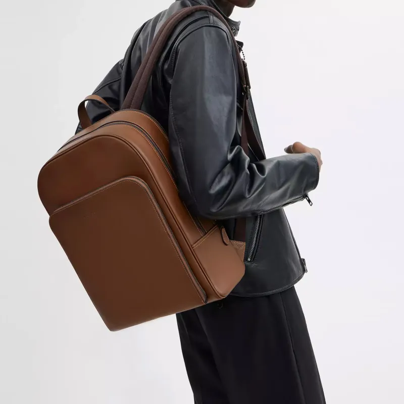 COACH Gotham Glove Tanning Backpack Large Size Men's Saddle Brown-4