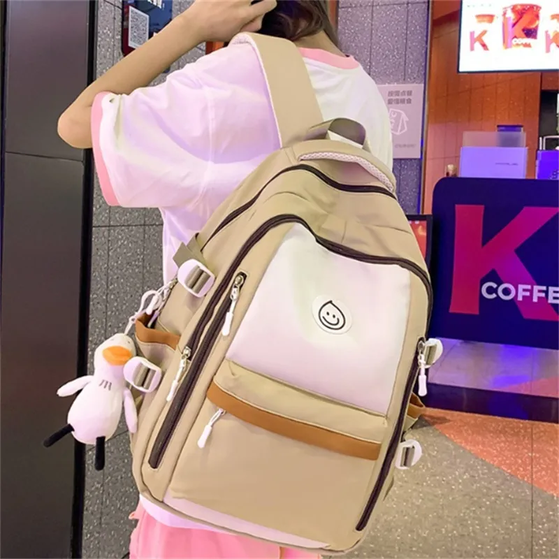 GEERDUN Nylon Backpack Unisex Black/Pink/Khaki/Green/Blue-4