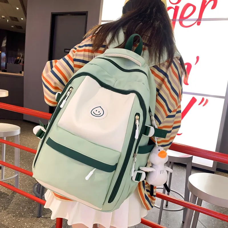 GEERDUN Nylon Backpack Unisex Black/Pink/Khaki/Green/Blue-6