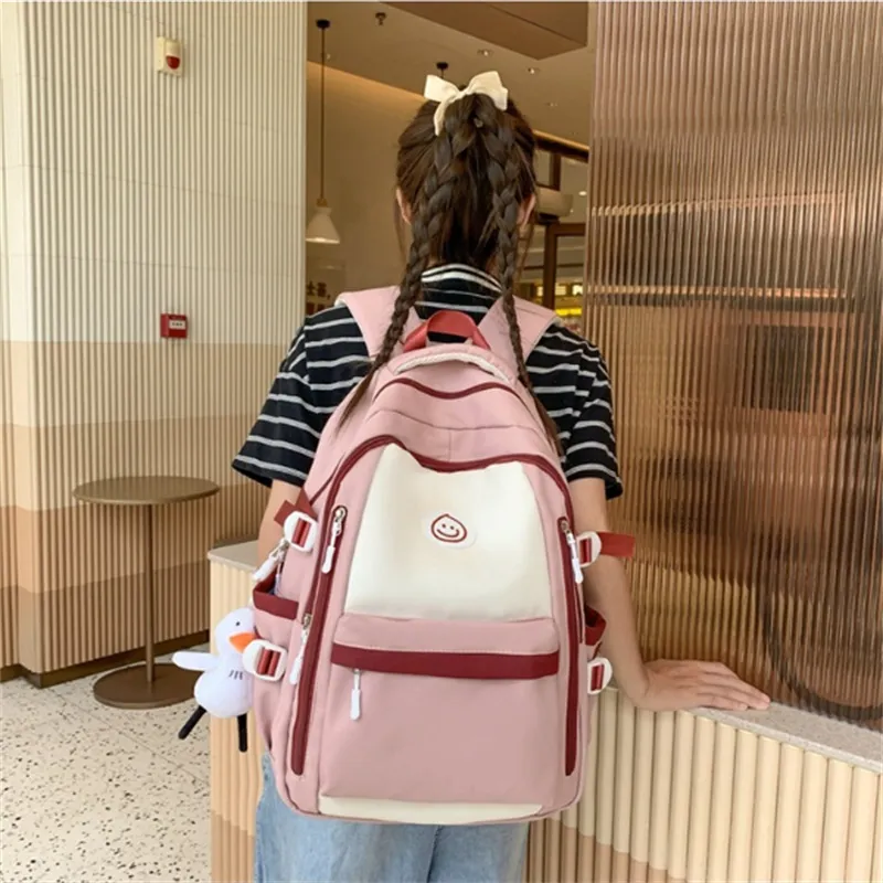 GEERDUN Nylon Backpack Unisex Black/Pink/Khaki/Green/Blue-10