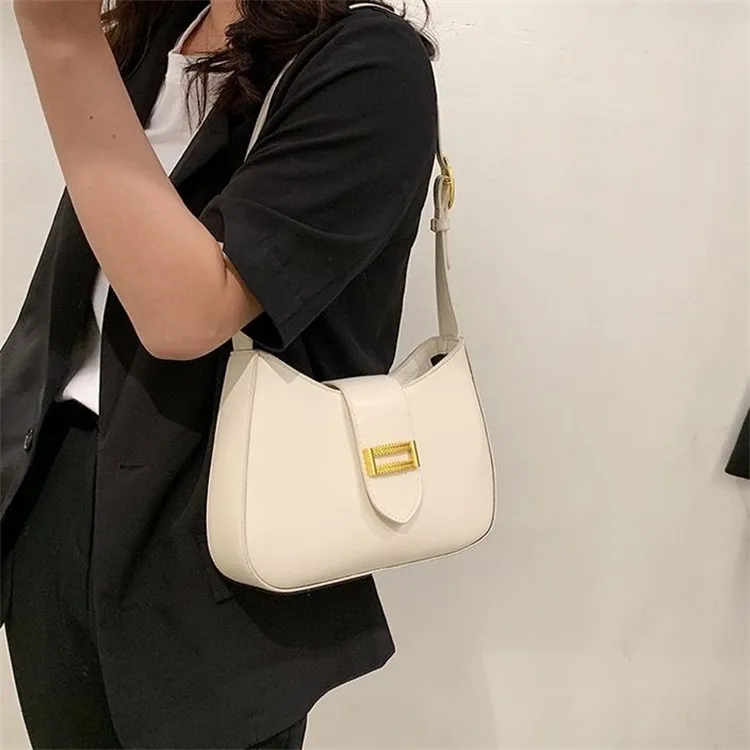 NOMK PU Baguette Women's Shoulder Bag Handbag Shoulder Bag Regular Women's White/Black/Yellow/Khaki-6