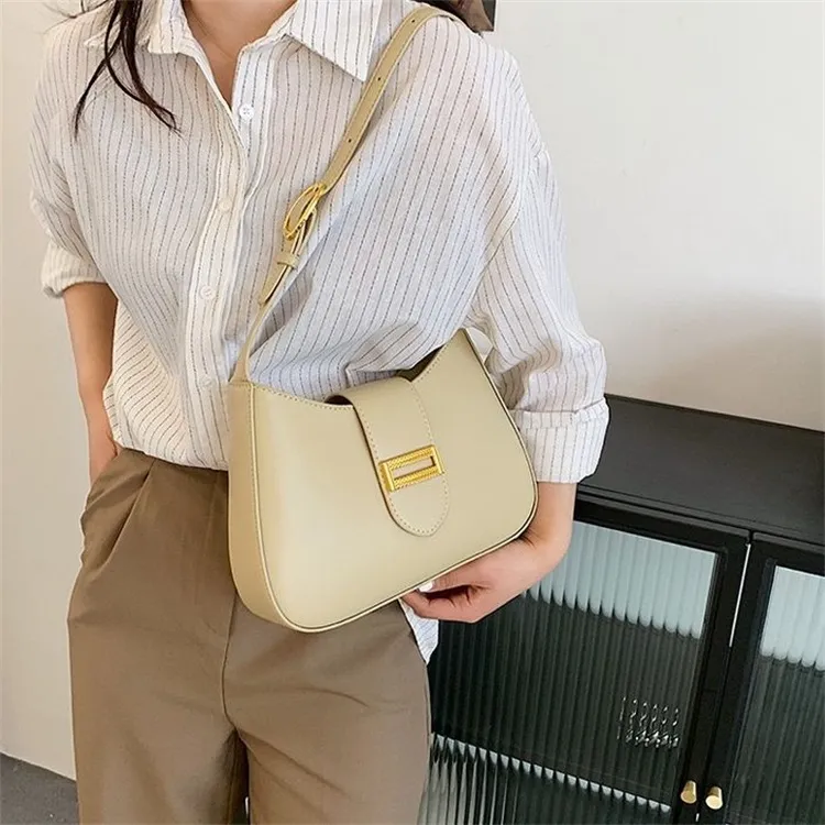 NOMK PU Baguette Women's Shoulder Bag Handbag Shoulder Bag Regular Women's White/Black/Yellow/Khaki-10