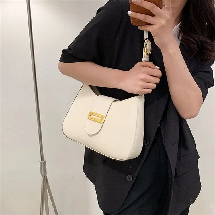 NOMK PU Baguette Women's Shoulder Bag Handbag Shoulder Bag Regular Women's White/Black/Yellow/Khaki-4