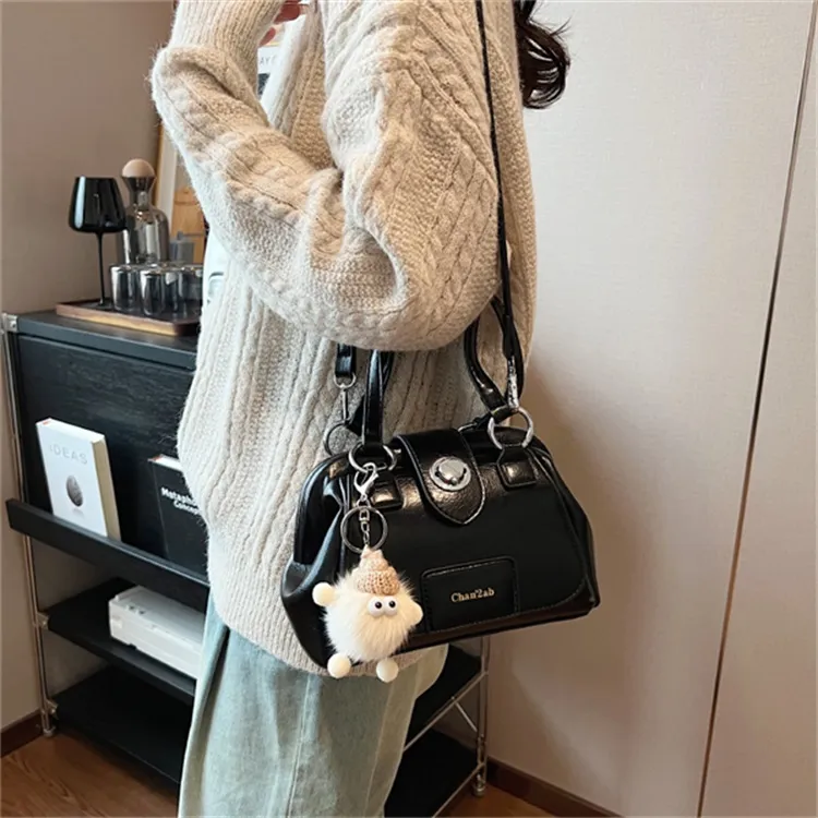 SUPERCUTE PU Doctor Bag Crossbody Bag Handbag Regular Women's White/Black/Coffee/Brown-9