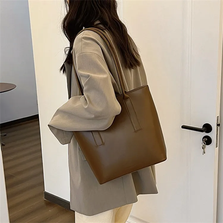 Duoluplo Doron Paul Pu Tote Bag, Shopping Bag, Handbag, Shoulder Bag Regular Women's Black/Coffee/Brown/Khaki-6