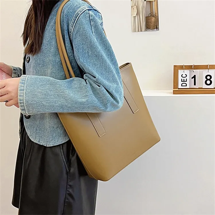 Duoluplo Doron Paul Pu Tote Bag, Shopping Bag, Handbag, Shoulder Bag Regular Women's Black/Coffee/Brown/Khaki-10