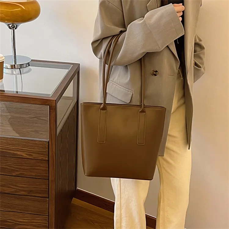 Duoluplo Doron Paul Pu Tote Bag, Shopping Bag, Handbag, Shoulder Bag Regular Women's Black/Coffee/Brown/Khaki-7