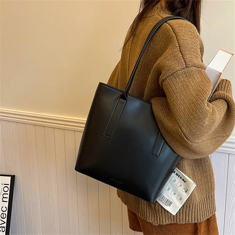 Duoluplo Doron Paul Pu Tote Bag, Shopping Bag, Handbag, Shoulder Bag Regular Women's Black/Coffee/Brown/Khaki-1