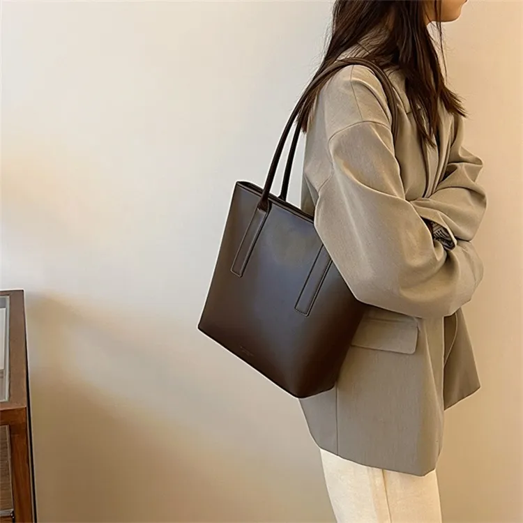 Duoluplo Doron Paul Pu Tote Bag, Shopping Bag, Handbag, Shoulder Bag Regular Women's Black/Coffee/Brown/Khaki-4