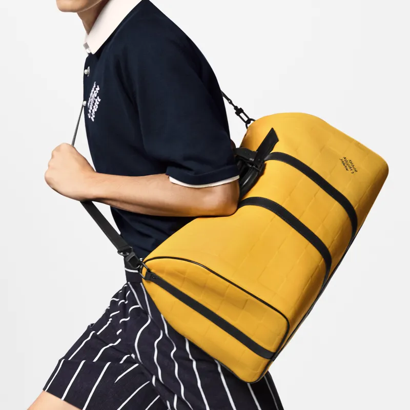 LOUIS VUITTON Keepall 50 Damier Scuba Yellow-4