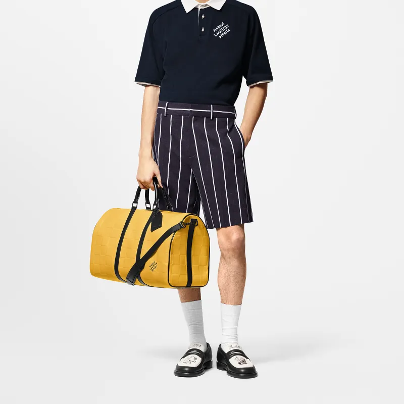 LOUIS VUITTON Keepall 50 Damier Scuba Yellow-5