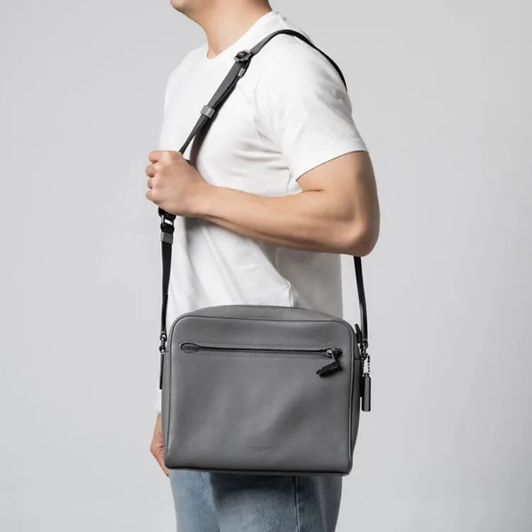 COACH Metropolitan Cow Leather Camera Bags Crossbody Bag Shoulder Bag Men's Heather Gray-4