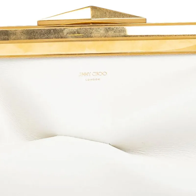 Jimmy Choo Logo Detailed Draped Clutch Bag-3