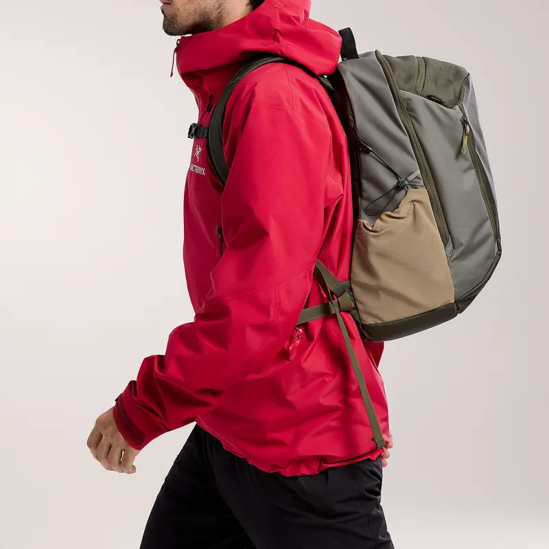 Arcteryx Recycled Polyester Outdoor Hiking Bag Backpack Unisex Khaki Green With Beige Accents-6