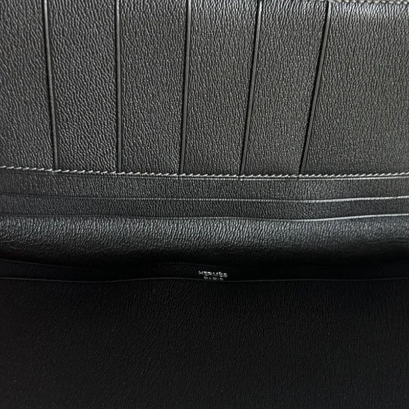HERMES MC² Euclide Crocodile Leather Wallet Regular Unisex 88 Graphite Graphite Gray-3