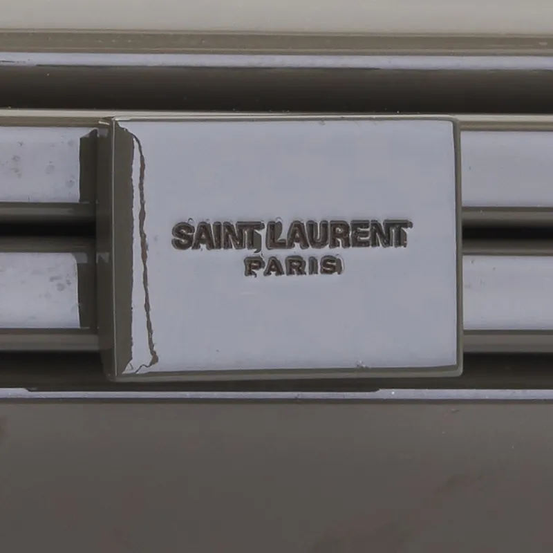 SAINT LAURENT LE ANNE-MARIE Patent Leather One Shoulder Handbags Large Size Women's Gray-5