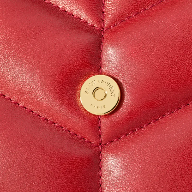 SAINT LAURENT PUFFER Nappa Sheepskin Envelope Bag, Portable Crossbody Bag, Shoulder Bag Mini Women's Alluring Red-5