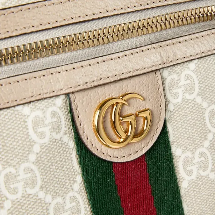 GUCCI Ophidia Canvas Box Bag Handbag Crossbody Bag Shoulder Bag Extra Mini Women's Beige & White-5