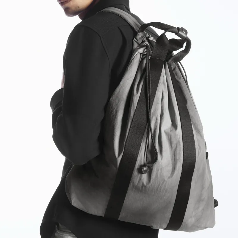 COS Recycled Polyamide Backpack Regular Unisex Gray-3
