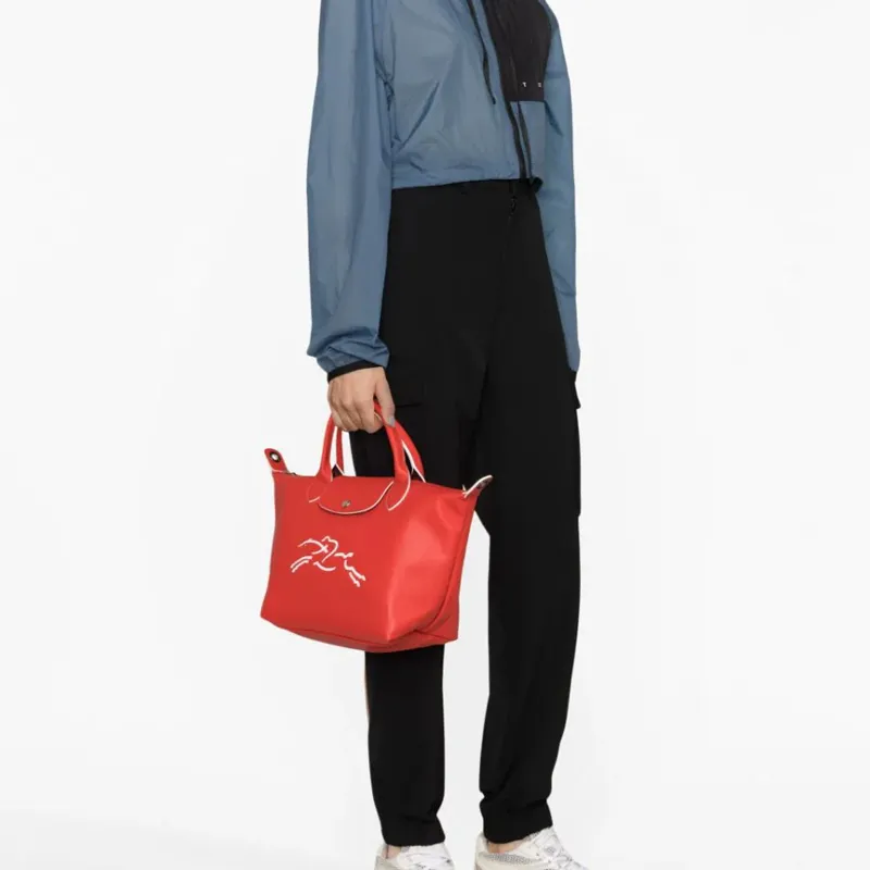LONGCHAMP Le Pliage Xtra Leather Dumpling Bag Portable Crossbody Bag Shoulder Bag Small Size Women's Red-4