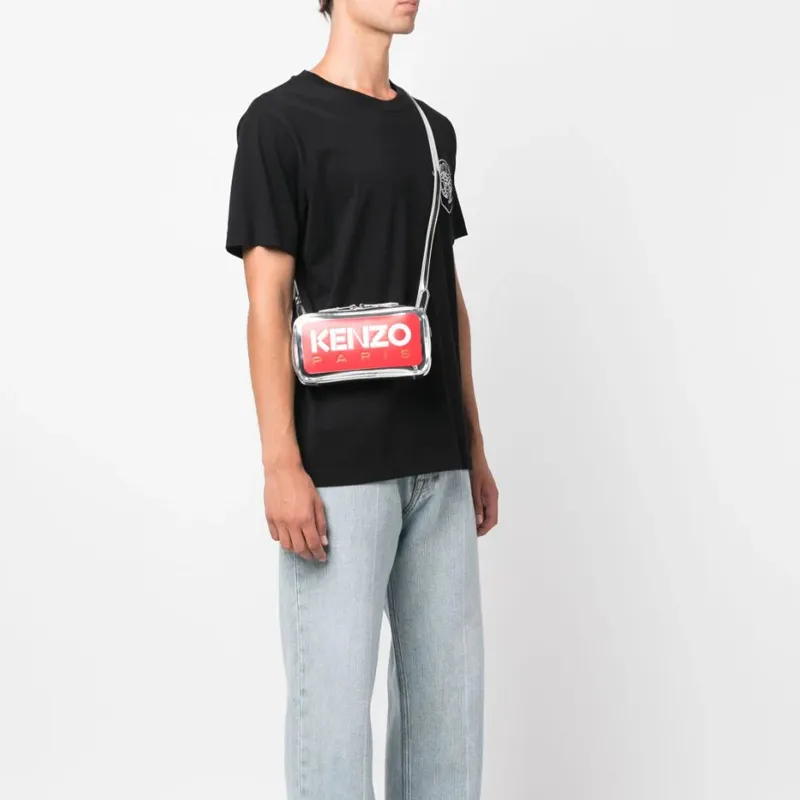 KENZO Logo-print Metallic Messenger Bag-3