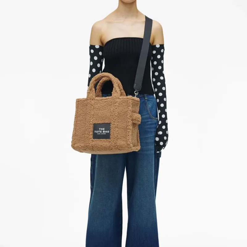 MARC JACOBS Polyester Tote Bag, Shopping Bag, Handbag Medium Size Women's Camel Brown-4