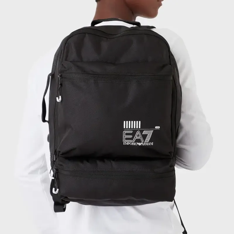 EMPORIO ARMANI Polyester Backpack Tubas Unisex Black-3