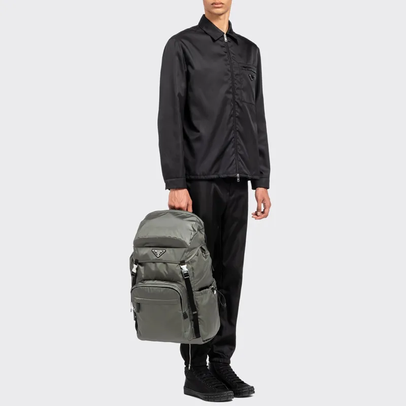 PRADA Fabric Backpack Men's Forest Green-4