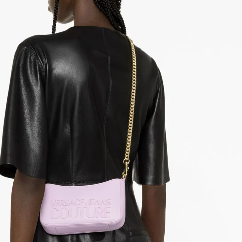 VERSACE JEANS COUTURE Polyester Portable Crossbody Bag, Shoulder Bag Women's Light Purple-3
