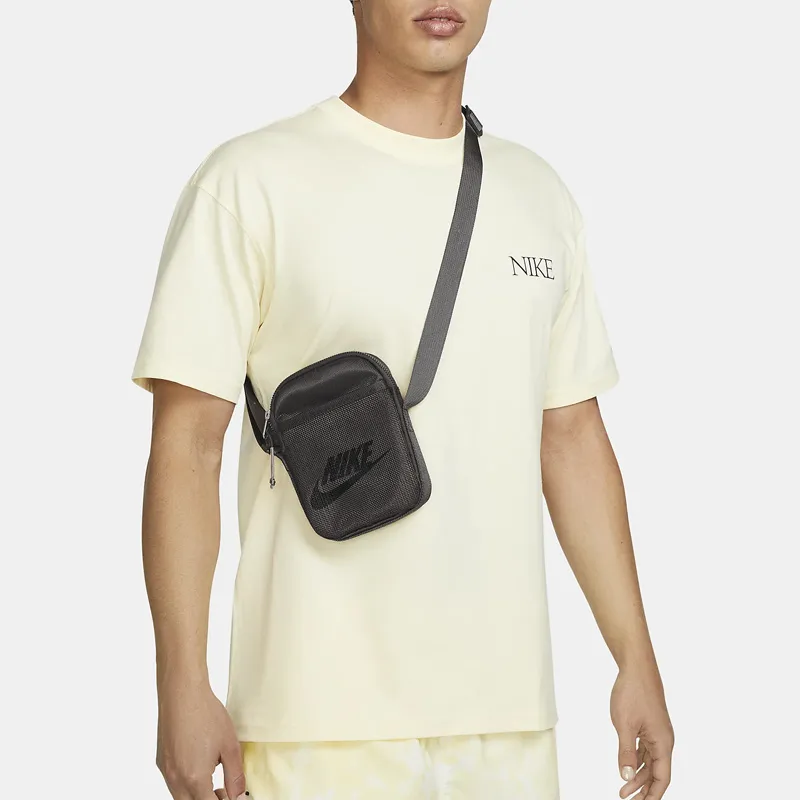 Nike Heritage Nylon Cell Phone Pouch, Shoulder Bag, Crossbody Bag Small Size Unisex Medium Gray & Black-4