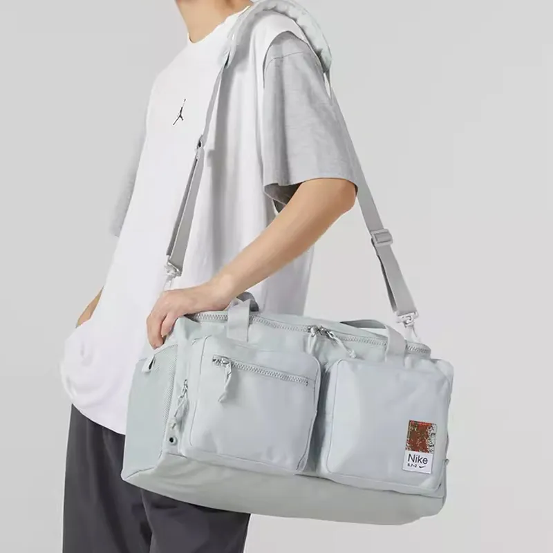 Nike Fabric Shoulder Bag Crossbody Bag Handbag Regular Unisex Gray-4