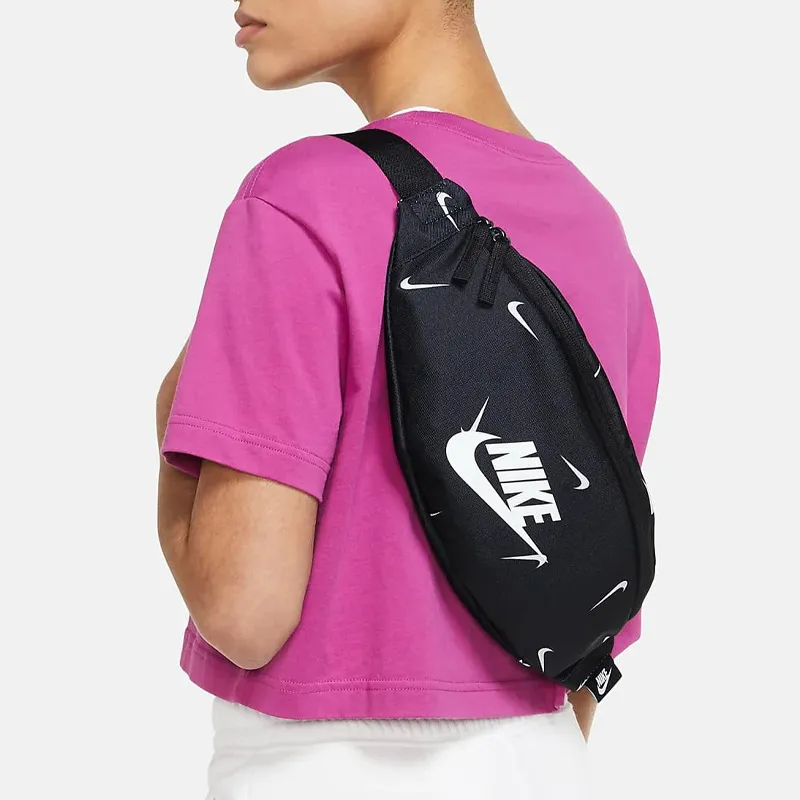 Nike Heritage Polyester Crossbody Bag, Sling Bag, Fanny Pack Regular Unisex Black-2