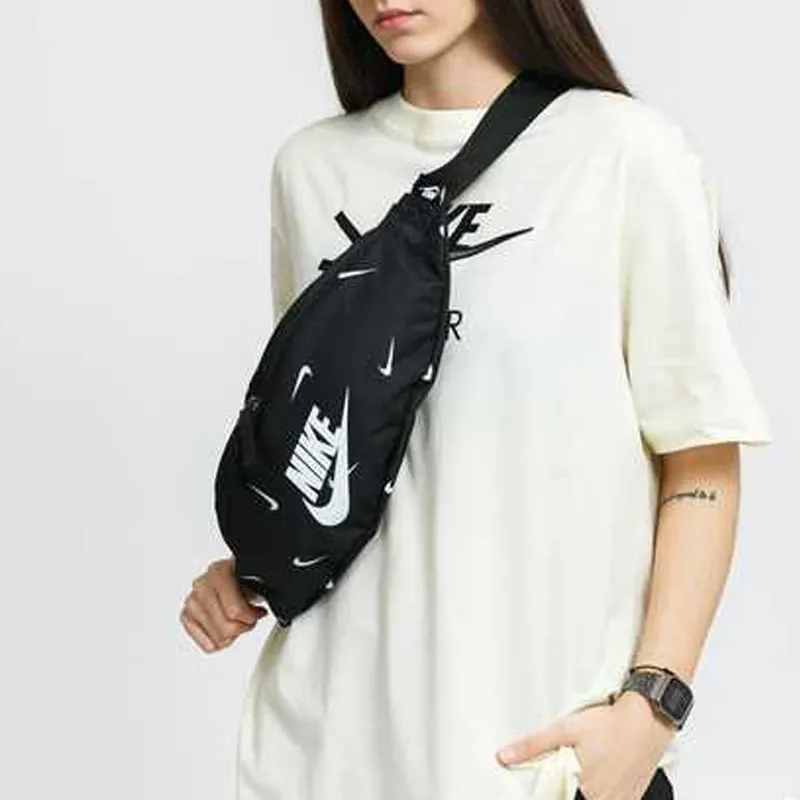 Nike Heritage Polyester Crossbody Bag, Sling Bag, Fanny Pack Regular Unisex Black-3