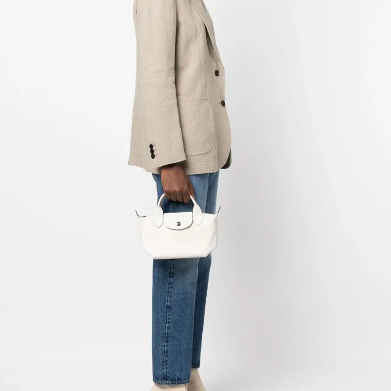 LONGCHAMP Le Pliage Xtra Cow Leather Dumpling Bag, One Shoulder Handbag Mini Women's Beige-5