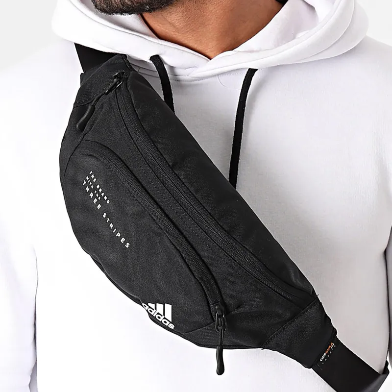 Adidas Polyester Shoulder Bag Crossbody Bag Fanny Pack Regular Unisex Black-3