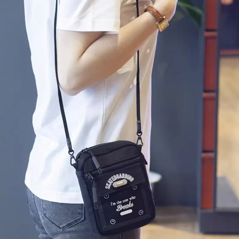 LiNing Skateboard Cotton Shoulder Bag Crossbody Bag Regular Unisex Black-2