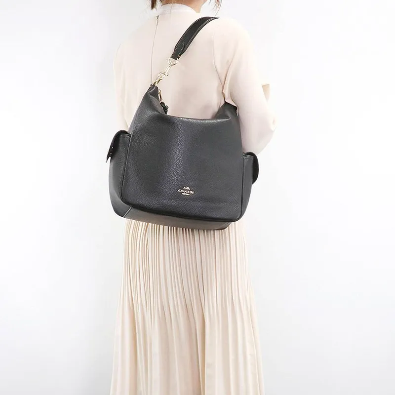 COACH Pennie Leather Portable Crossbody Bag Shoulder Bag Women's Black-3