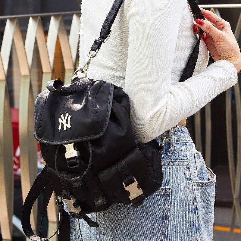 MLB Nylon Fabric Backpack Regular Unisex Black-4