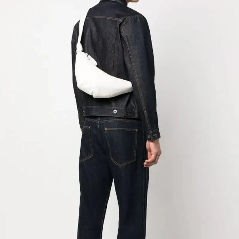 Lemaire Croissant Series Cow Leather Croissant Bag Croissant Bag Croissant Bag Crossbody Bag, Shoulder Bag Unisex White-9