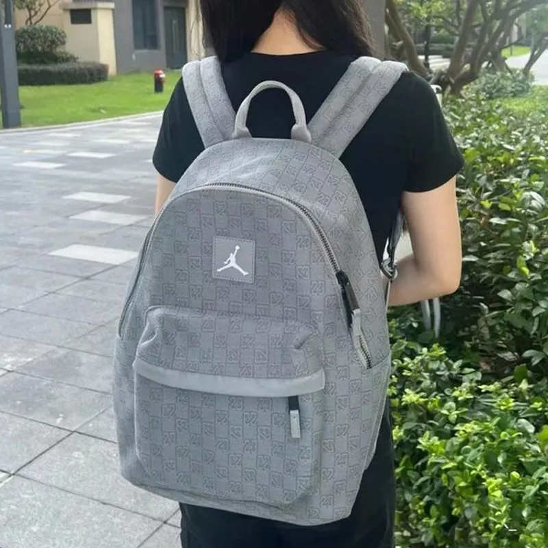 Jordan Polyester Backpack Medium Size Unisex Gray-3