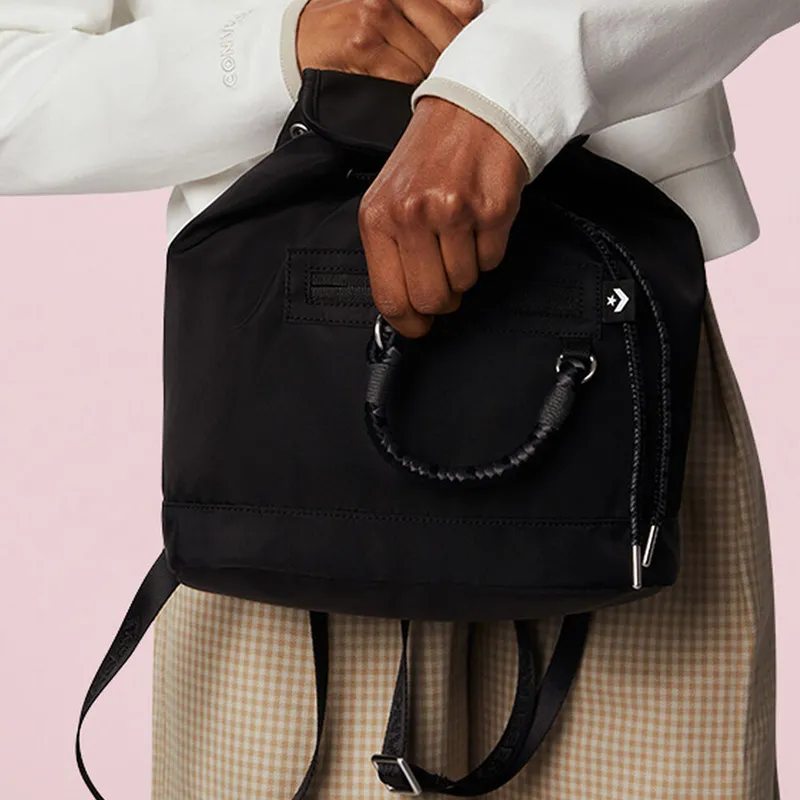 Converse Polyester Bucket Bag Backpack Regular Unisex Black-1