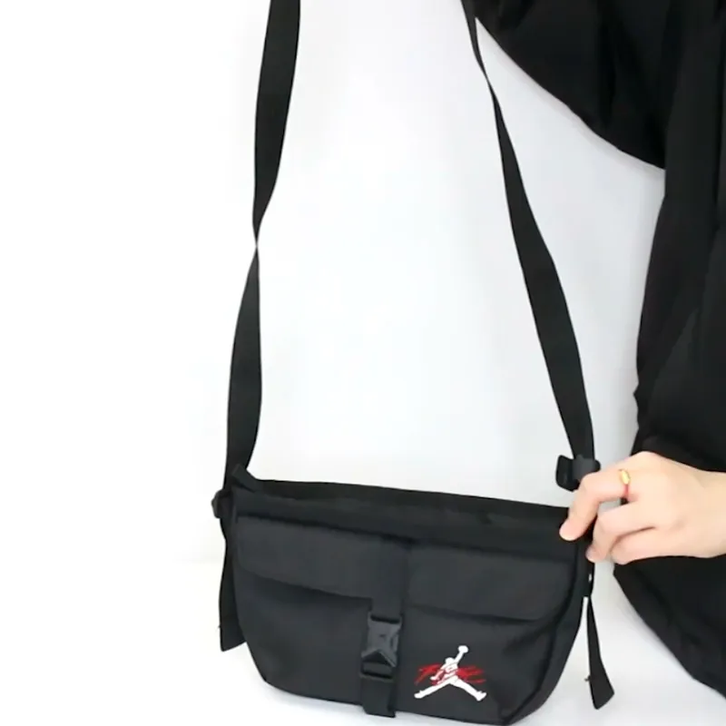 Jordan Polyester Shoulder Bag, Crossbody Bag Small Size Unisex Black-4